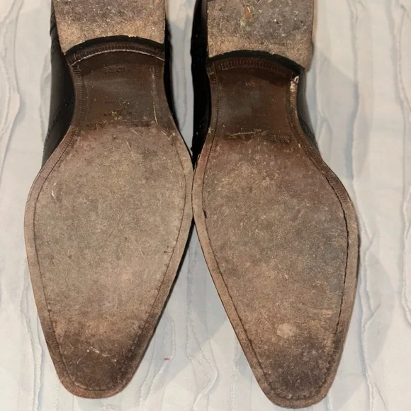 Black Leather Dress Shoes Mezlan 10.5 - Picture 7 of 8